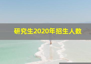 研究生2020年招生人数