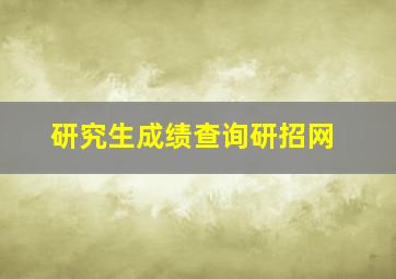 研究生成绩查询研招网