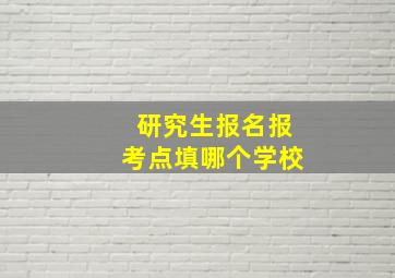 研究生报名报考点填哪个学校