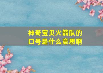 神奇宝贝火箭队的口号是什么意思啊