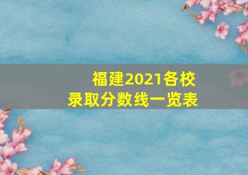 福建2021各校录取分数线一览表