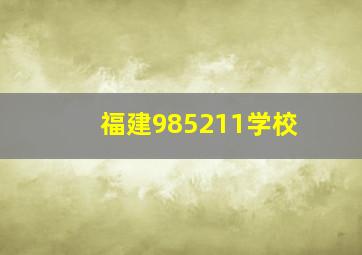 福建985211学校