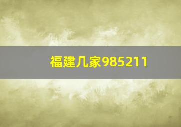 福建几家985211