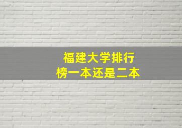 福建大学排行榜一本还是二本