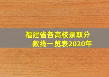 福建省各高校录取分数线一览表2020年