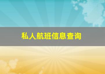 私人航班信息查询