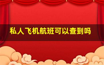 私人飞机航班可以查到吗