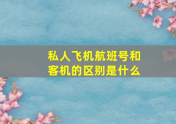 私人飞机航班号和客机的区别是什么