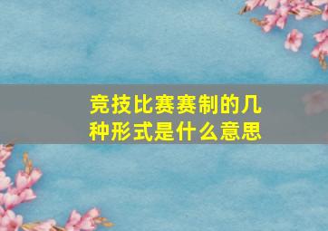 竞技比赛赛制的几种形式是什么意思