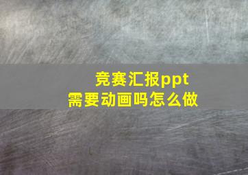 竞赛汇报ppt需要动画吗怎么做