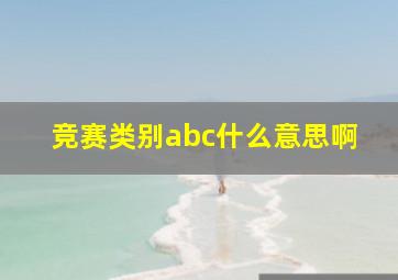 竞赛类别abc什么意思啊