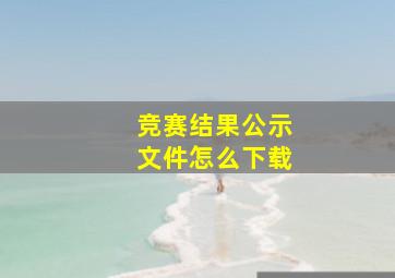 竞赛结果公示文件怎么下载