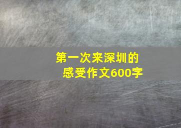 第一次来深圳的感受作文600字