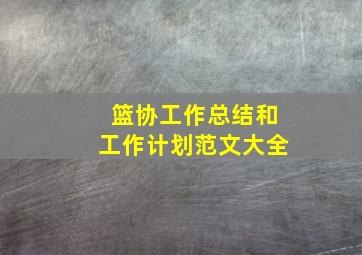 篮协工作总结和工作计划范文大全