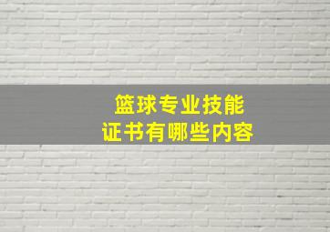 篮球专业技能证书有哪些内容