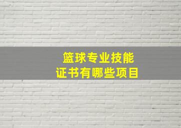 篮球专业技能证书有哪些项目