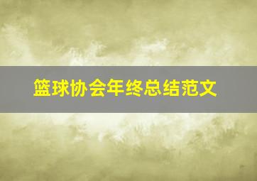 篮球协会年终总结范文