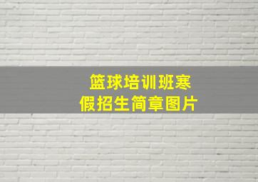 篮球培训班寒假招生简章图片