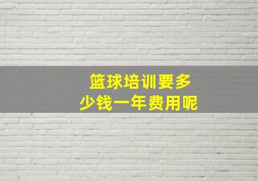 篮球培训要多少钱一年费用呢