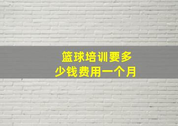 篮球培训要多少钱费用一个月