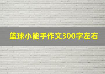 篮球小能手作文300字左右