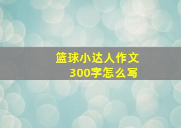 篮球小达人作文300字怎么写