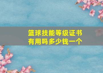 篮球技能等级证书有用吗多少钱一个