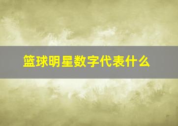 篮球明星数字代表什么