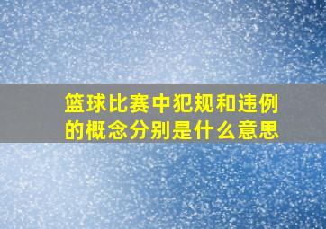 篮球比赛中犯规和违例的概念分别是什么意思