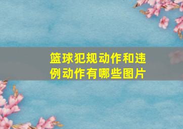 篮球犯规动作和违例动作有哪些图片