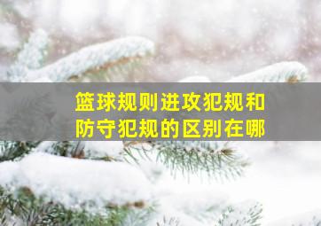 篮球规则进攻犯规和防守犯规的区别在哪