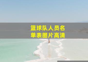 篮球队人员名单表图片高清