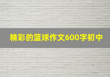 精彩的篮球作文600字初中