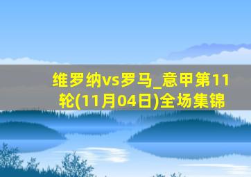 维罗纳vs罗马_意甲第11轮(11月04日)全场集锦