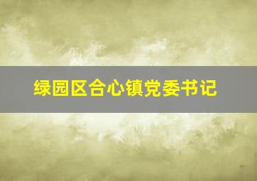 绿园区合心镇党委书记