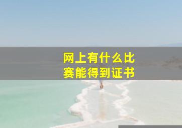 网上有什么比赛能得到证书