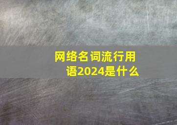 网络名词流行用语2024是什么