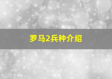 罗马2兵种介绍