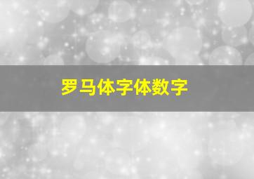 罗马体字体数字