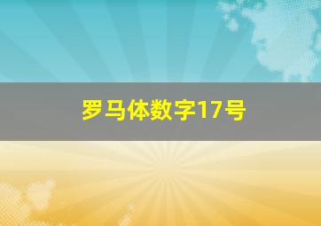 罗马体数字17号