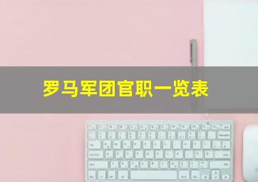 罗马军团官职一览表