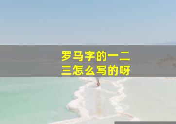 罗马字的一二三怎么写的呀