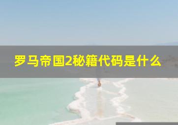 罗马帝国2秘籍代码是什么