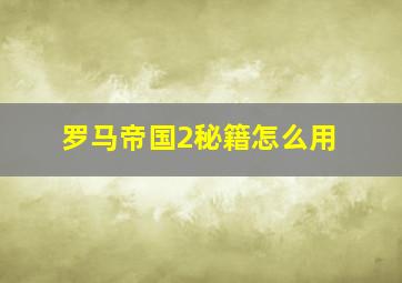 罗马帝国2秘籍怎么用