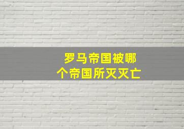 罗马帝国被哪个帝国所灭灭亡