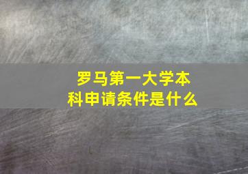 罗马第一大学本科申请条件是什么