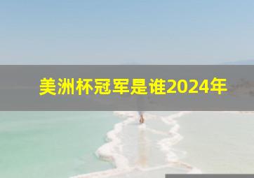 美洲杯冠军是谁2024年