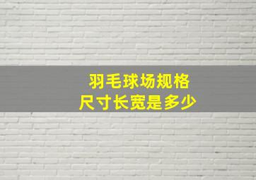 羽毛球场规格尺寸长宽是多少