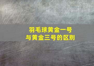 羽毛球黄金一号与黄金三号的区别