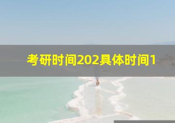 考研时间202具体时间1